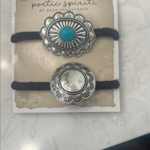 Silver and Turquoise Hair Ties